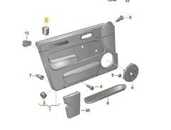 Ön Kapı Kilit Buton Çerçevesi - Golf 4 - Bora - Passat 1998 - 2005