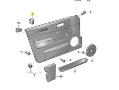 Ön Kapı Kilit Buton Çerçevesi - Golf 4 - Bora - Passat 1998 - 2005