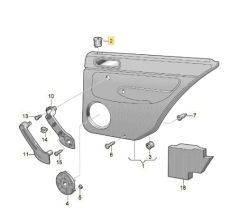 Arka Kapı Kilit Buton Çerçevesi - Golf 4 - Bora - Passat 1998 - 2005